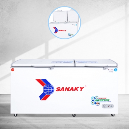 tinh nang vh 6699w3 hai ngan hai canh - Tủ đông Sanaky VH-6699W3 485 lít Inverter Tủ đông Sanaky VH-6699W3 với thiết kế 2 ngăn đông mát (ngăn đông lớn hơn ngăn mát)