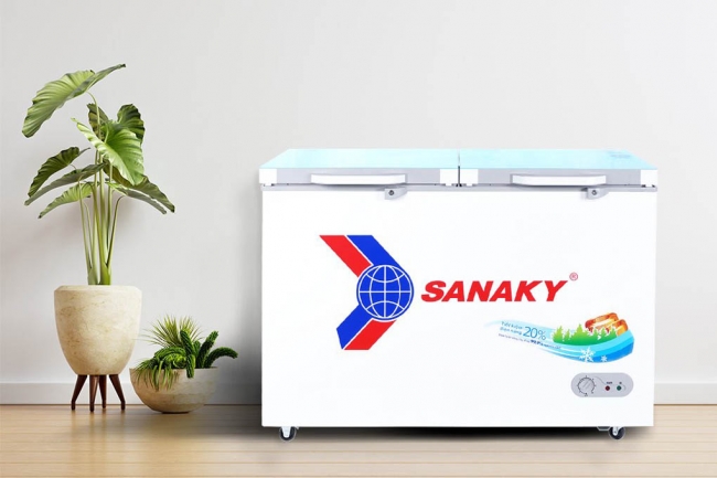 TU DONG SANAKY 1 NGAN 2 CANH - Tủ đông Sanaky VH-3699A2KD 270 lít Demo không gian sử dụng tủ đông Sanaky VH-3699A2KD