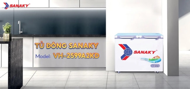 tu dong sanaky 208 lit vh 2599a2kd chinh hang - Tủ đông Sanaky VH-2599A2KD 208 lít Tủ đông Sanaky VH-2599A2KD dàn lạnh đồng 1 ngăn đông 2 cánh mở