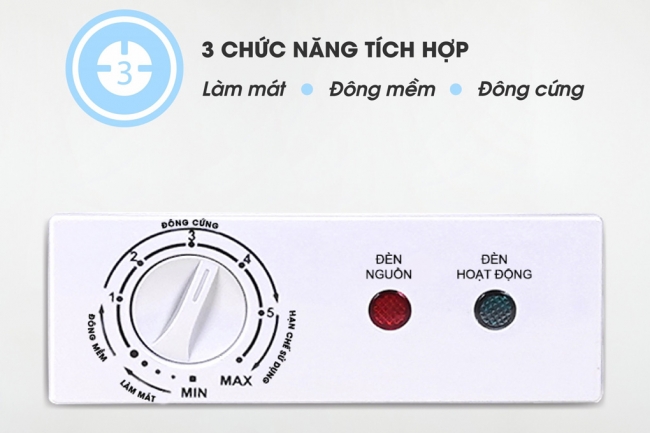 tu dong sanaky vh 1599hyk 8 - Tủ đông Sanaky VH-1599HYK 100 lít Được tích hợp 3 chức năng Làm Mát – Đông mềm – Đông cứng