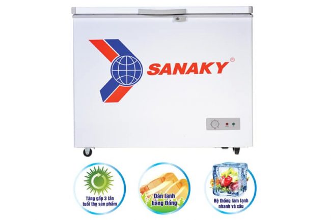 tu dong sanaky vh 2299hy2 2 - Tủ đông Sanaky VH-2299HY2 175 lít Tủ đông Sanaky VH-2299HY2 dàn lạnh bằng đồng làm lạnh nhanh