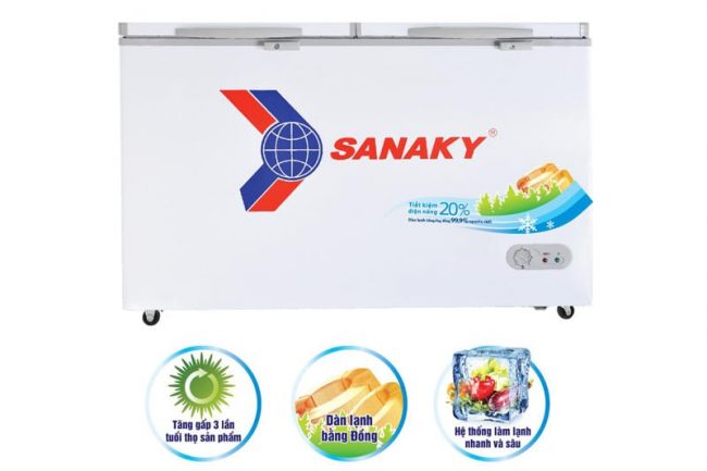 tu dong sanaky vh 5699hy 1 - Tủ đông Sanaky VH-5699HY 410 lít Dàn lạnh ống đồng làm lạnh nhanh, có độ bền cao