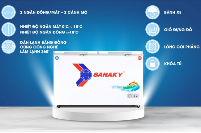 tu dong Sanaky VH 5699W1 5 - Tủ đông Sanaky VH-5699W1 365 lít Các tính năng nổi bật của tủ đông Sanaky VH-5699W1 365 lít