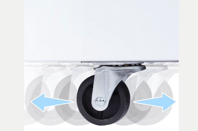 tu dong Sanaky VH 5699W1 7 - Tủ đông Sanaky VH-5699W1 365 lít Sản phẩm được trang bị 4 bánh xe chịu lực, dễ dàng di chuyển