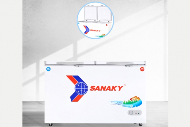 tu dong Sanaky VH 5699W1 8 - Tủ đông Sanaky VH-5699W1 365 lít Tủ đông Sanaky VH-5699W1 365 lít có 2 ngăn đông mát với 2 cánh mở