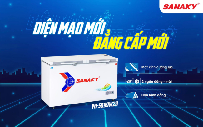 tu dong sanaky vh 5699w2k dien mao moi - Tủ đông Sanaky VH-5699W2K 365 lít Tính năng nổi bật của tủ đông Sanaky VH-5699W2K 365 lít 2 ngăn đông mát