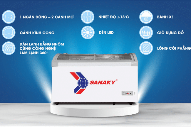 Tu Dong VH 888KA - Tủ đông Sanaky VH-888KA 500 lít Một số tính năng nổi bật của tủ đông Sanaky VH-888KA dung tích 500 lít