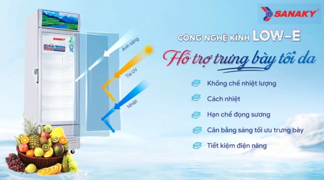 tu mat sanaky 130 lit vh 168kl 1 canh cong nghe low e - Tủ mát Sanaky VH-168KL 130 lít Tủ mát Sanaky có công nghệ Low-e chống đọng sương trên kính