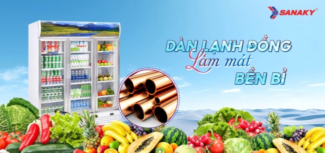 tu mat sanaky 1400 lit vh 1520hp co dan lanh dong - Tủ mát Sanaky VH-1520HP 1400 lít Tủ mát Sanaky VH-1520HP dàn lạnh ống đồng có độ bền cao, làm lạnh nhanh tiết kiệm điện