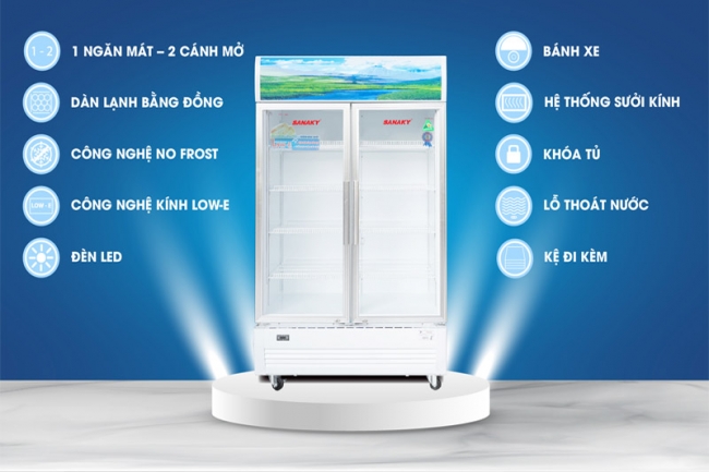 Tu Mat Sanaky VH 1209HP 1 - Tủ mát Sanaky VH-1209HP 1100 lít Các tính năng nổi bật của tủ mát Sanaky DAVH-1209HP dung tích 1200 lít 2 cánh mở