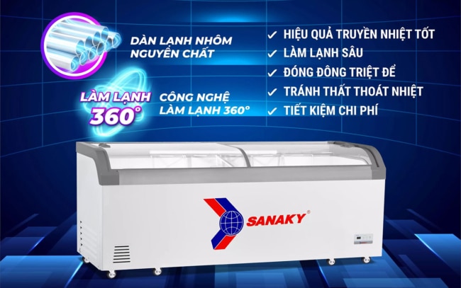 vh 1008ka dan lanh nhom - Tủ đông Sanaky VH-1008KA 750 lít Sanaky VH-1008KA dàn lạnh ống nhôm, làm lạnh nhanh, tiết kiệm điện