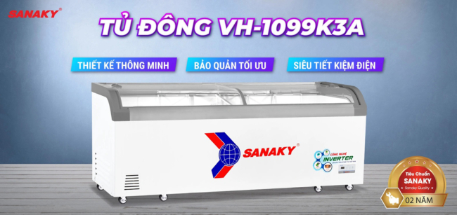 vh 1099k3a thiet ke thong minh - Tủ đông Sanaky VH-1099K3A 750 lít Inverter Tủ đông Sanaky inverter VH-1099K3A dung tích 750 lít công nghệ mới