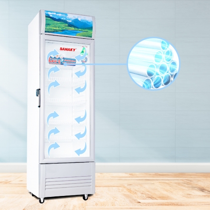 vh 168kl 218kl 258kl 308kl 358kl 408kl dan nhom - Tủ mát Sanaky 170 lít VH-218KL Tủ mát Sanaky VH-308KL 240 lít dàn lạnh ống nhôm làm lạnh nhanh