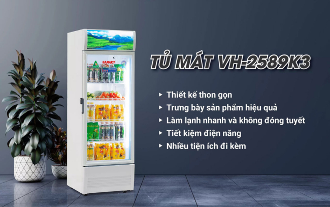 vh 2589k3 tinh nang - Tủ mát Sanaky VH-2589K3 240 lít Inverter Tính năng nổi bật của tủ mát Sanaky VH 2589K3 dàn lạnh đồng không đóng tuyết